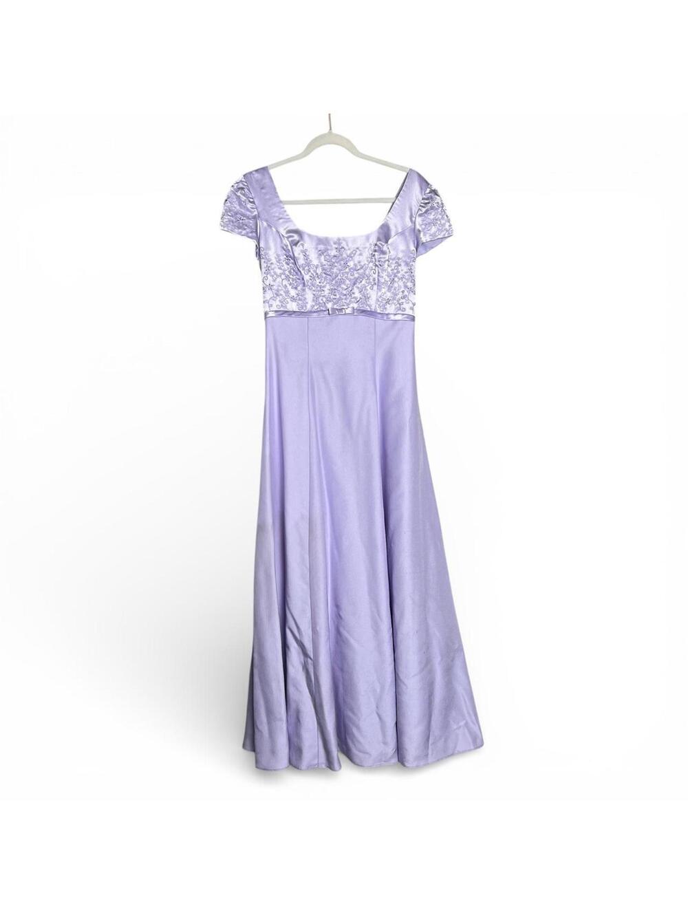 Vintage Mori Lee Periwinkle Embroidered Prom Gown Size 10